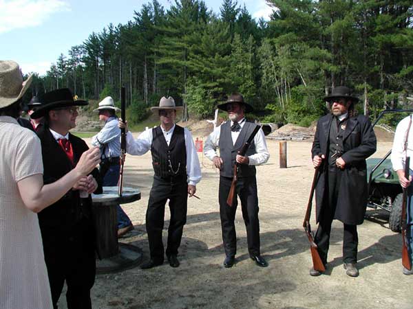 The guards with the shotguns ... ready to shoot confetti.