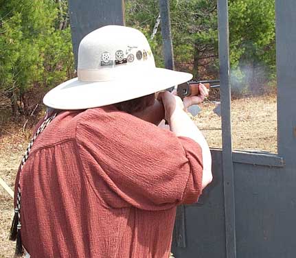 Blazing away while protecting the jail.