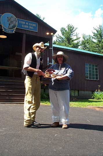 Pistol Packin' Punky with her trophy for the 2005 SASS NH State Women's Championship.