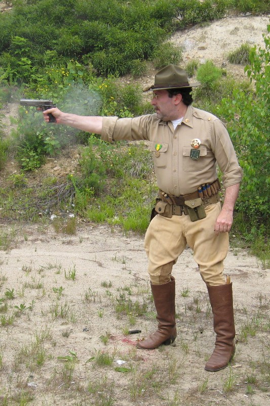 ... and shooting his 1911.