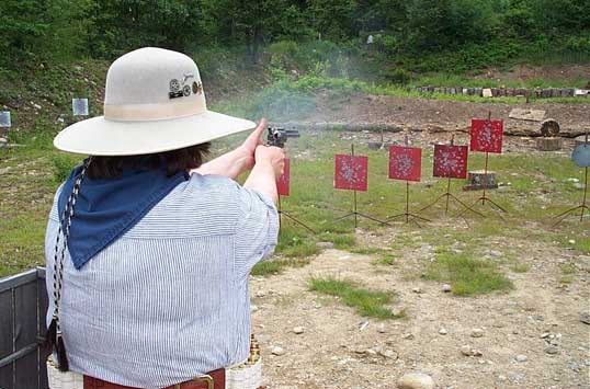 Pistol Packing Punky at the 2003 Flat Gap Jack Cowboy Shootout.