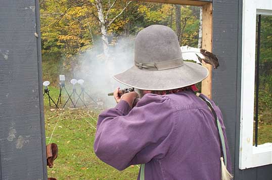 Shooting shotgun at 2003 Outlaws Revenge at Falmouth, ME.